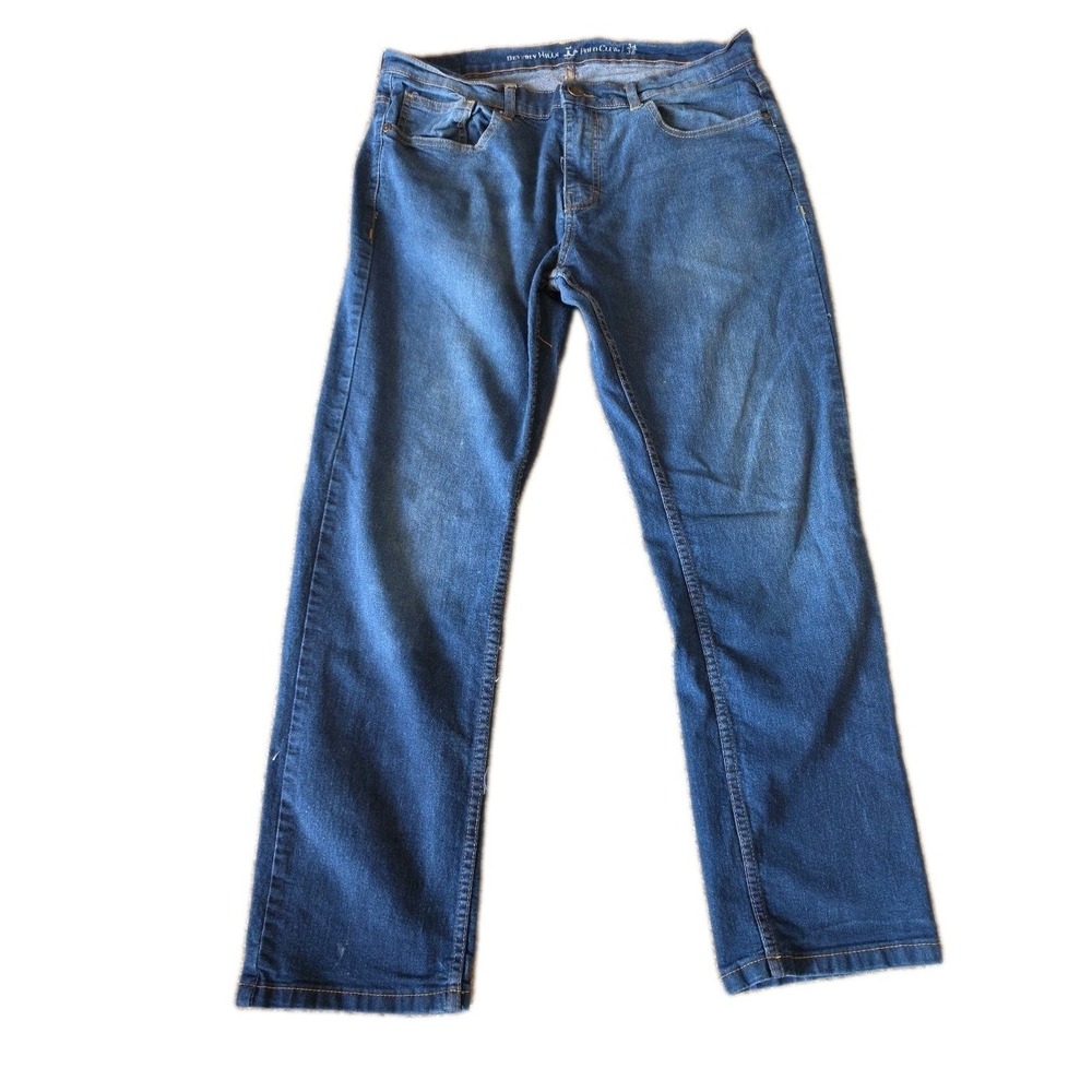 Beverly Hills Polo Club Jeans Mens 34x30 Denim Med Wash 5 Pocket Casual*Damage